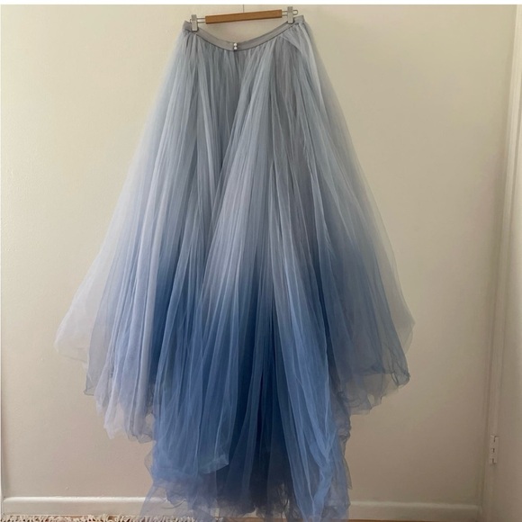 Wardrobe by Dulcinea Nora Skirt Womens Large Ombre Blue Wedding Formal Fairy - Picture 2 of 6